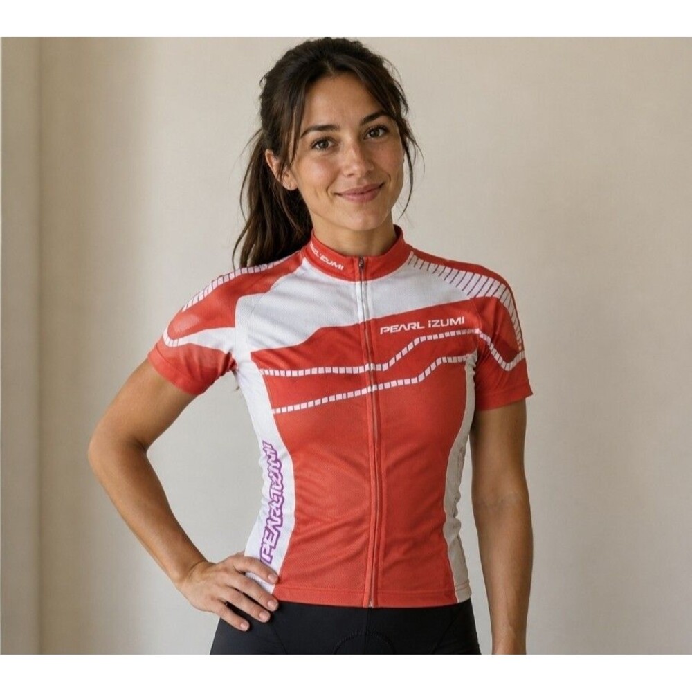 Pearl Izumi Elite Series Womens Medium Cycling Jersey Full Zip Bike Top Orange